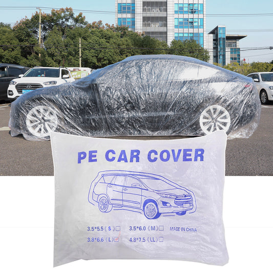 Disposable Car Cover Clear Temporary Plastic Waterproof Outdoor PE 3.8x6.5m Auto Q