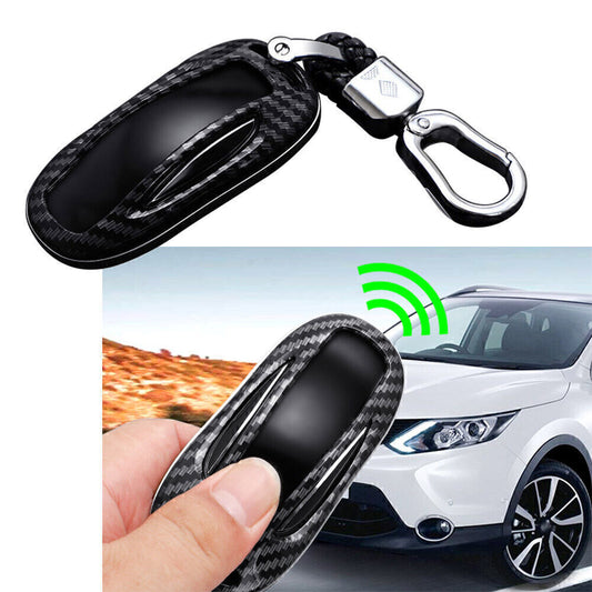 for Tesla Model X Black Carbon Fiber Style Car for Smart Key Fob Case Cover Q