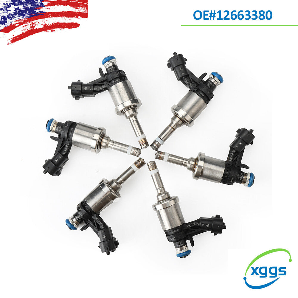 Set of Fuel Injectors 612663380 for Chevy Traverse for Buick Enclave for GMC 3.6L 12-17