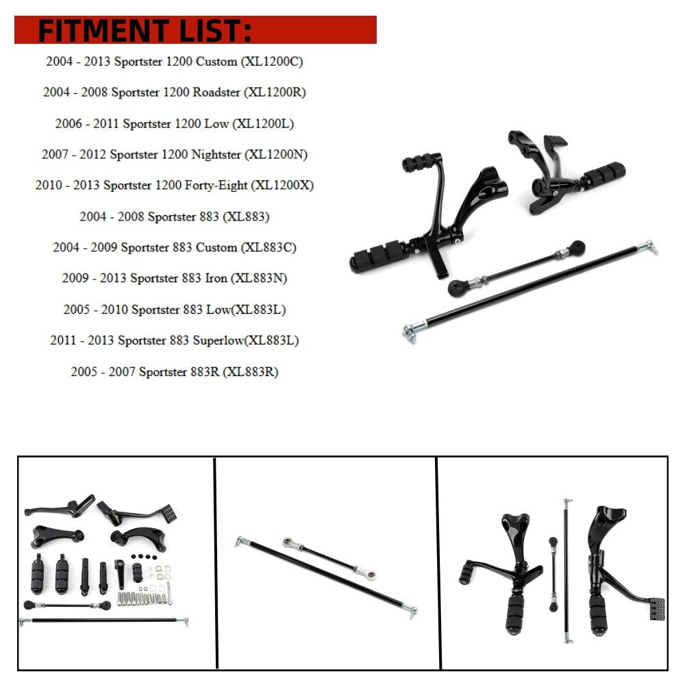 Forward control kit spike connection for Harley Sportster 883 XL 2004-2013- n