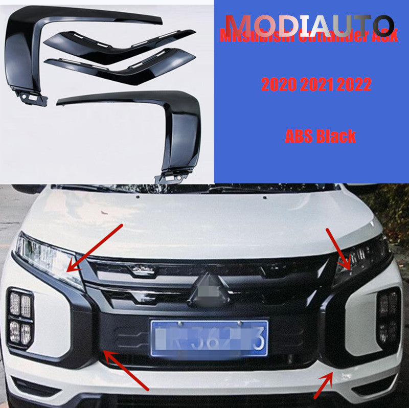 Black Front Replace Bumper Side Strips For 2020-2022 Outlander ASX B n