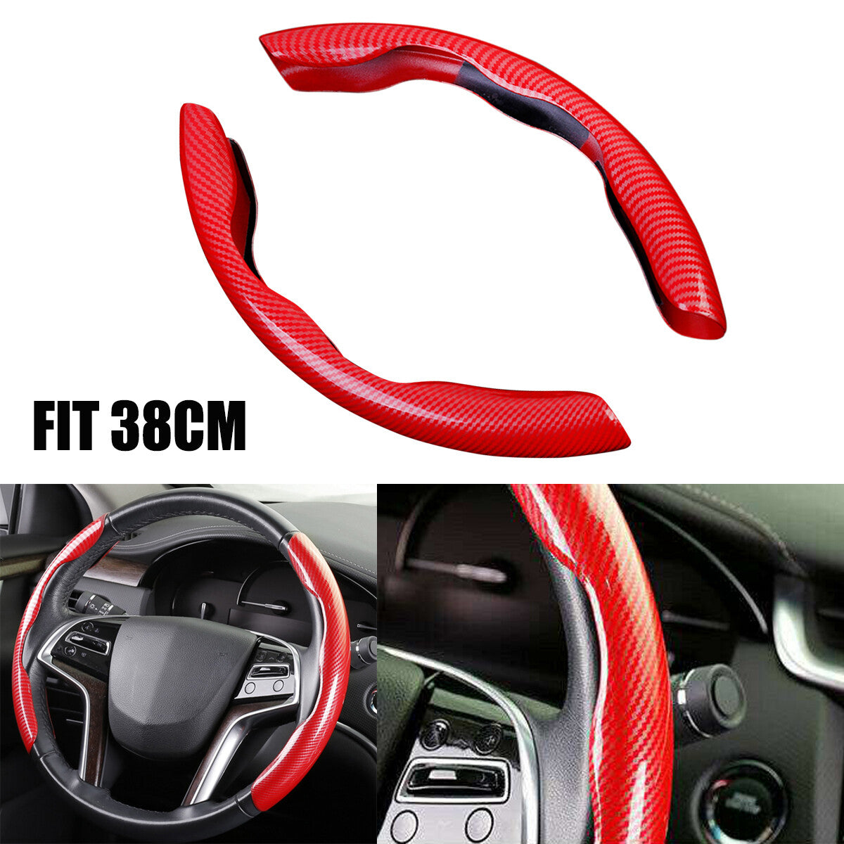 Carbon fiber red GM steering wheel supercharger protective cover anti-slip accessory