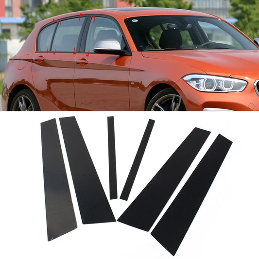 6x Glossy Black Set Pillar Posts Door Window Trim for BMW 1 Series F20 2012-2019