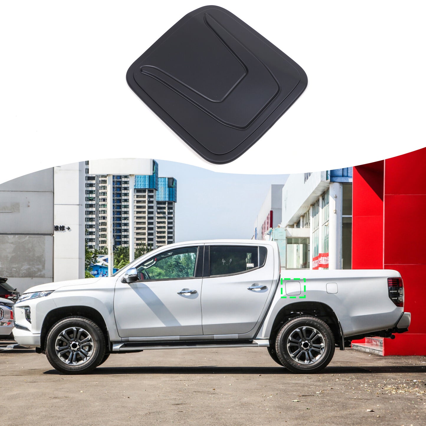 Matte black fuel tank cap for L200 Triton 4-door 2019-2022 n