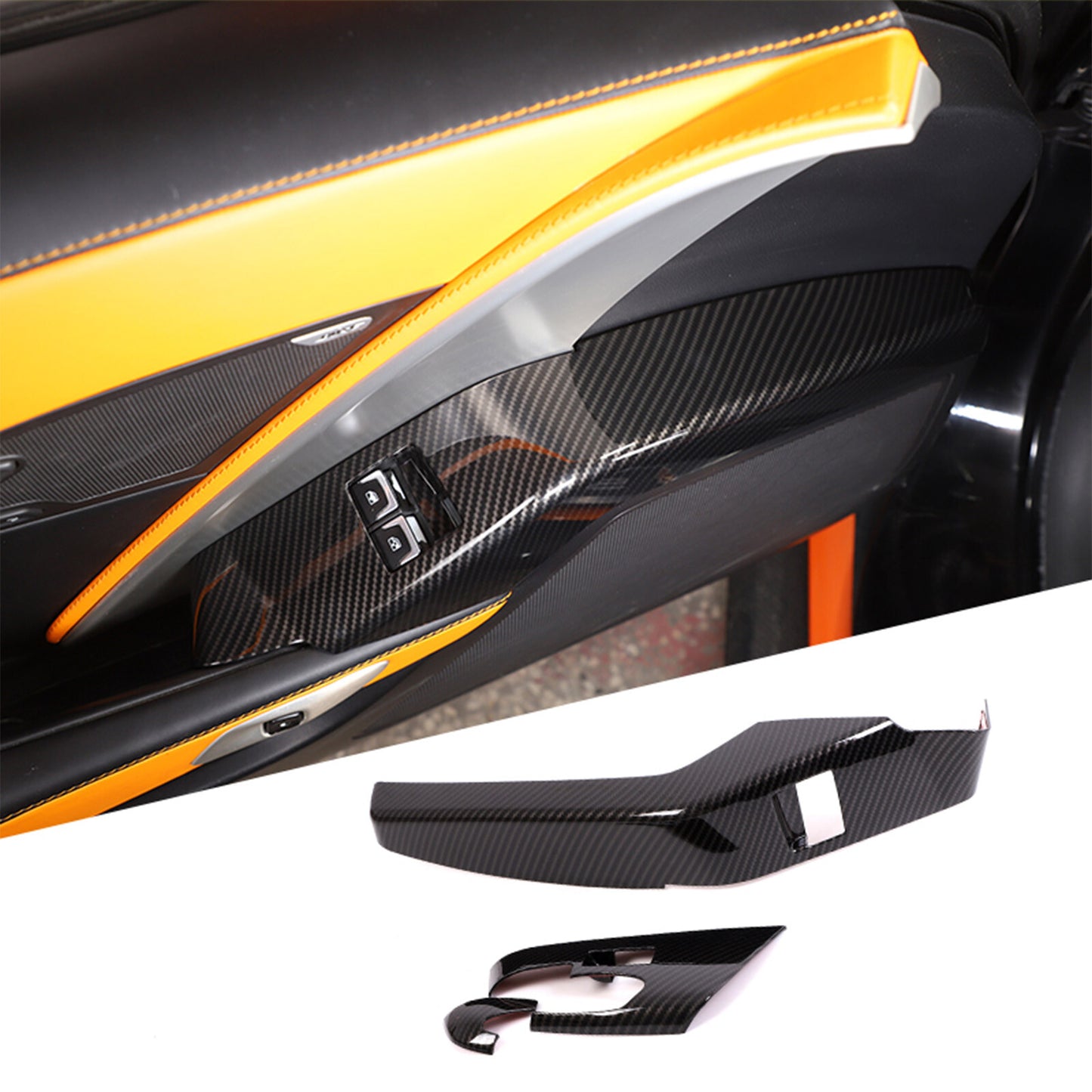 Carbon fiber interior window lift switch panel cover for Corvette C7 2014-19 ABS- n