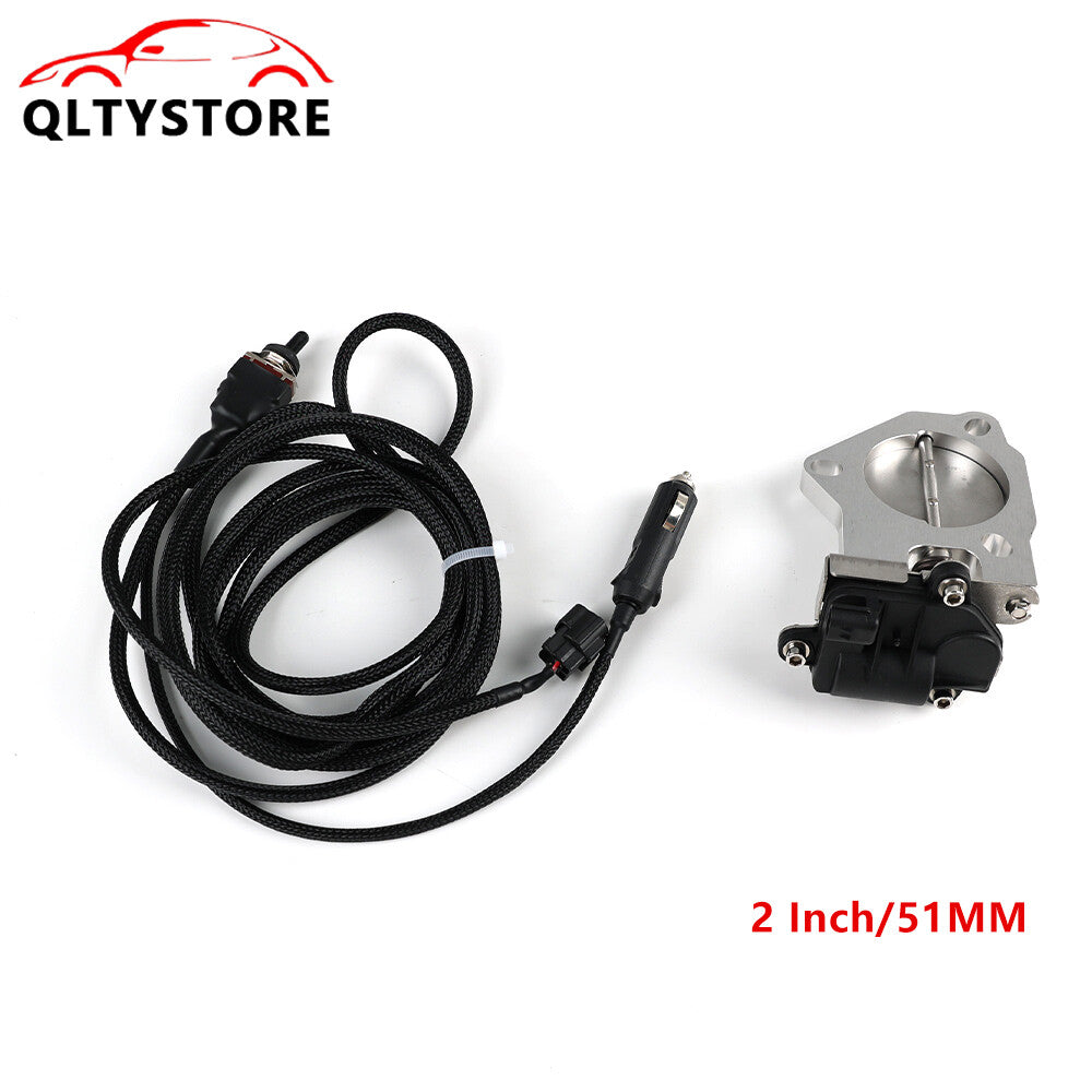 2 inch Electric Exhaust Valve Control Motor Kit 12V with Manual Switch Stainless Q