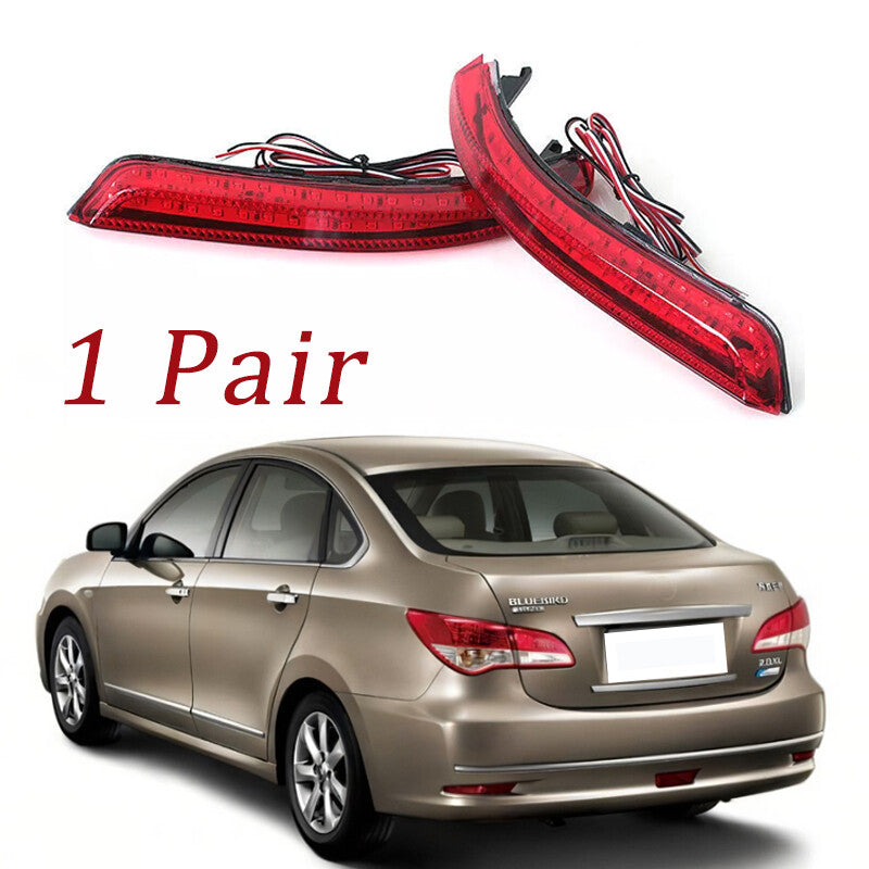 Pair for Nissan Almera Bluebird Sylphy 2009-11 Rear Bumper Reflector Brake Light