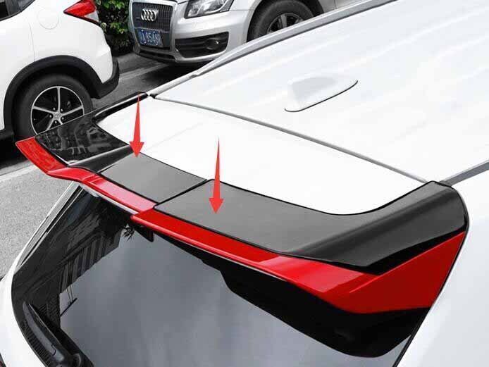 Black+Red ABS Trunk Spoiler Top Wing Flap Guard for Toyota Highlander 2020-2024