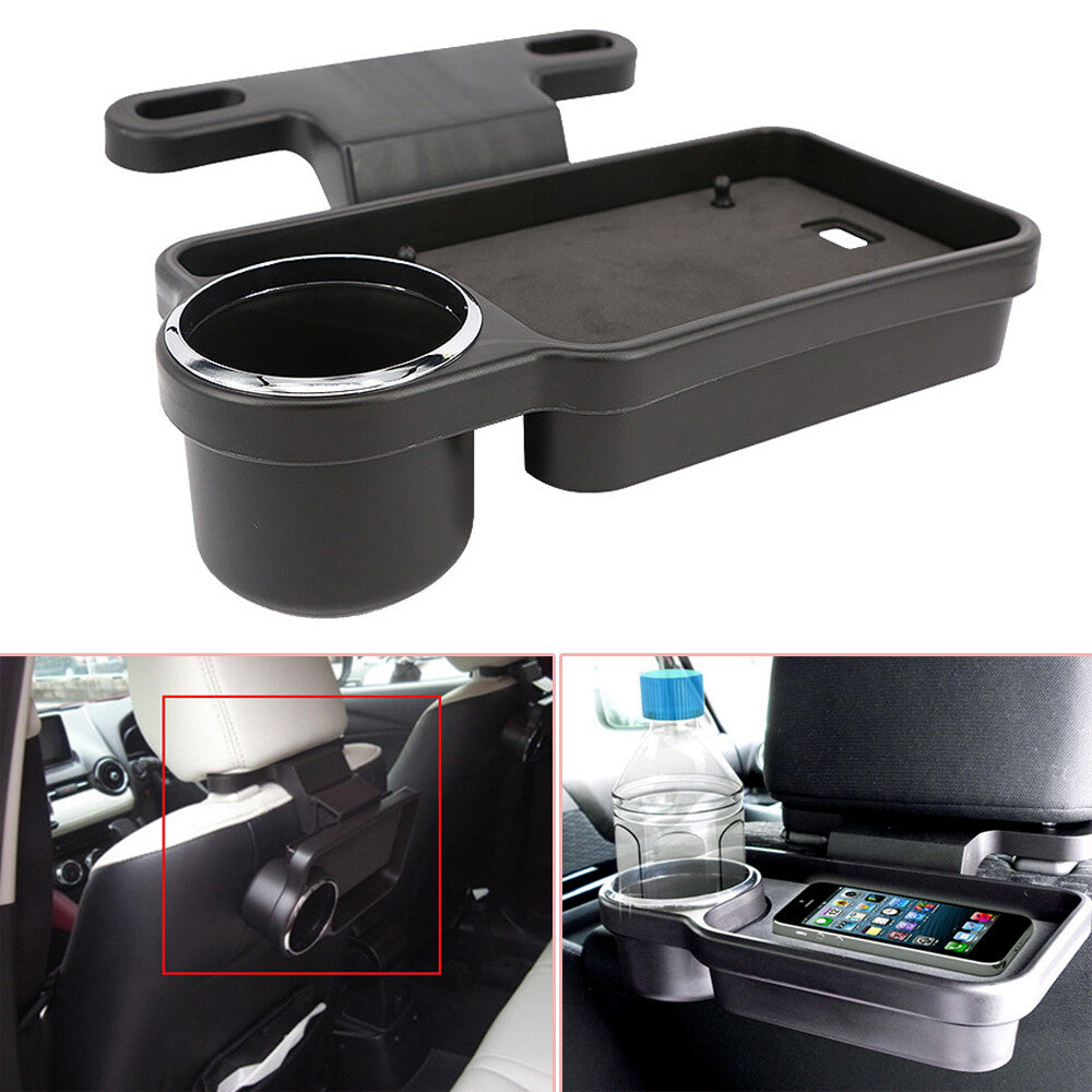 Car rear for seat table, beverage/food cup/bottle holder, desktop bracket, installation and storage - n