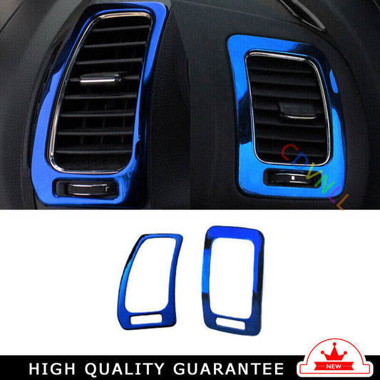 Car LR AC Air Outlet Vent Cover Trim 2 for Kia K3 Forte 2014-18 Blue Titanium