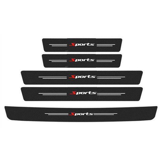 Car Door Scuff Carbon Fiber Look Sticker Protector Cover Sport Style Decals Trim