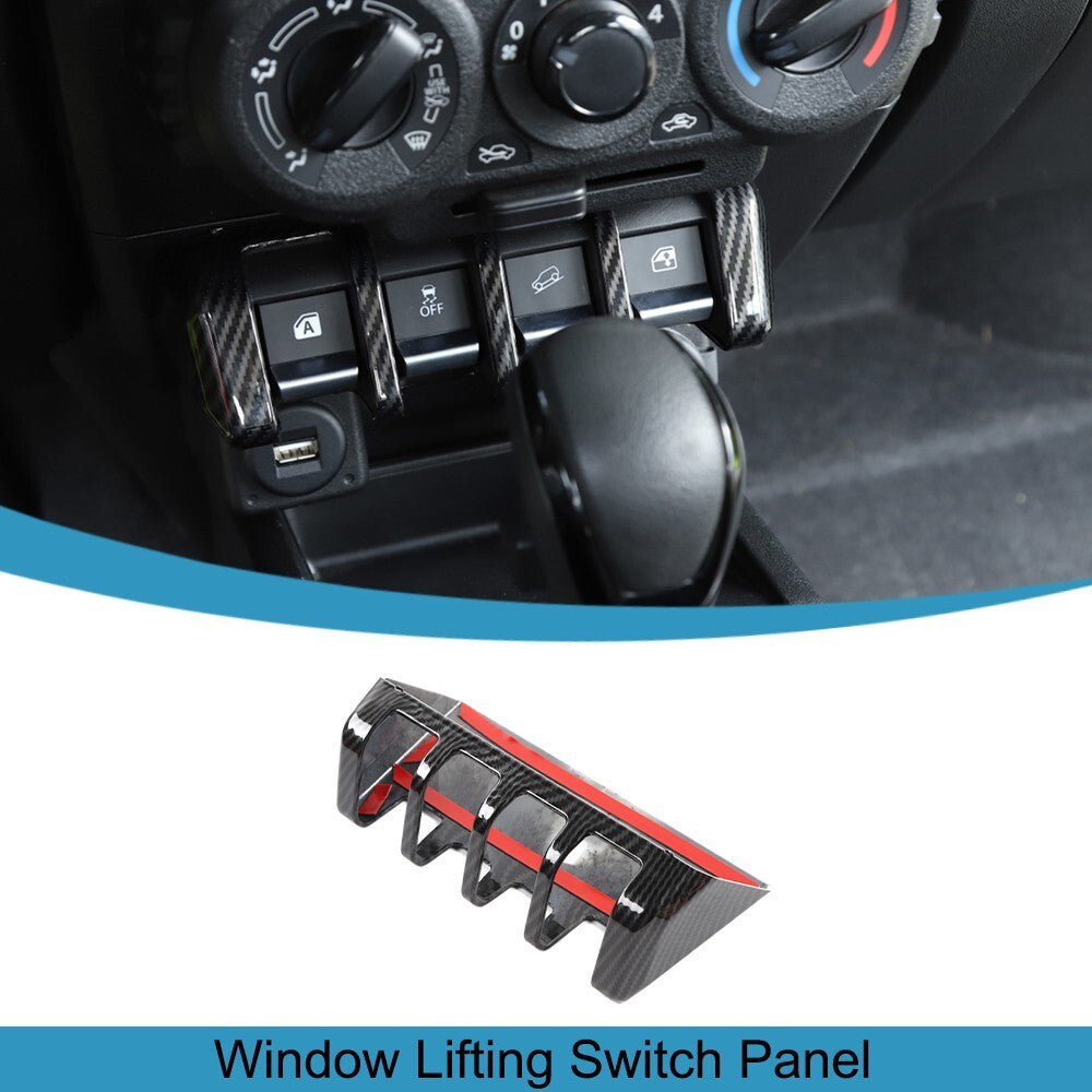 Carbon ABS Window Lift Switch Button Panel Cover Trim for Suzuki for Jimny 2019-2023