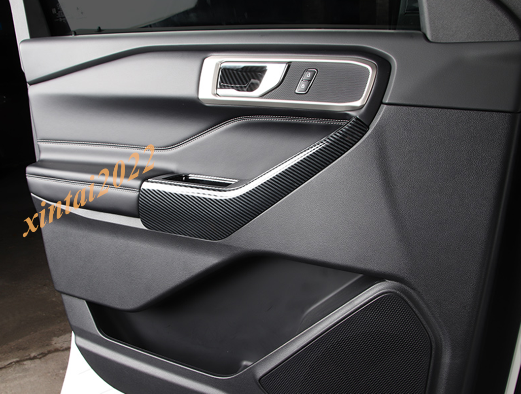 for ford  Explorer 2020-2022 ABS Carbon Fiber Inner Door Armrest Lock Cover Trim