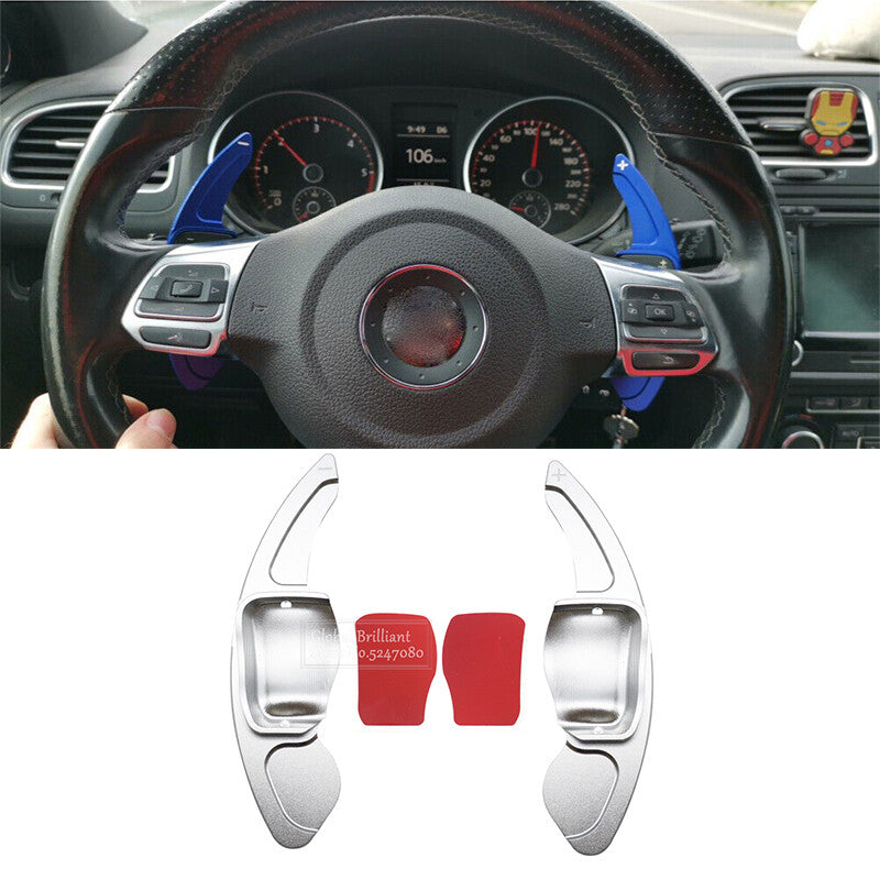 Steering wheel paddle shifter extended for Volkswagen for Golf MK6 GTI for Tiguan for Jetta Silver