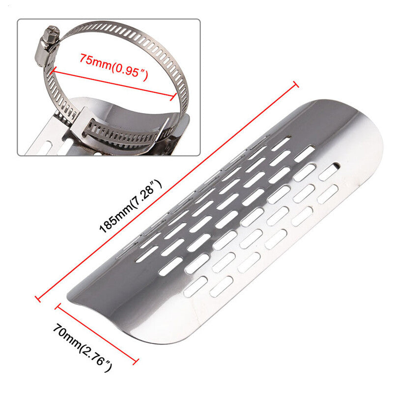 Motorcycle chrome-plated heat shield for 1 7/8 - 2 3/4 exhaust muffler pipe cover (solid) n