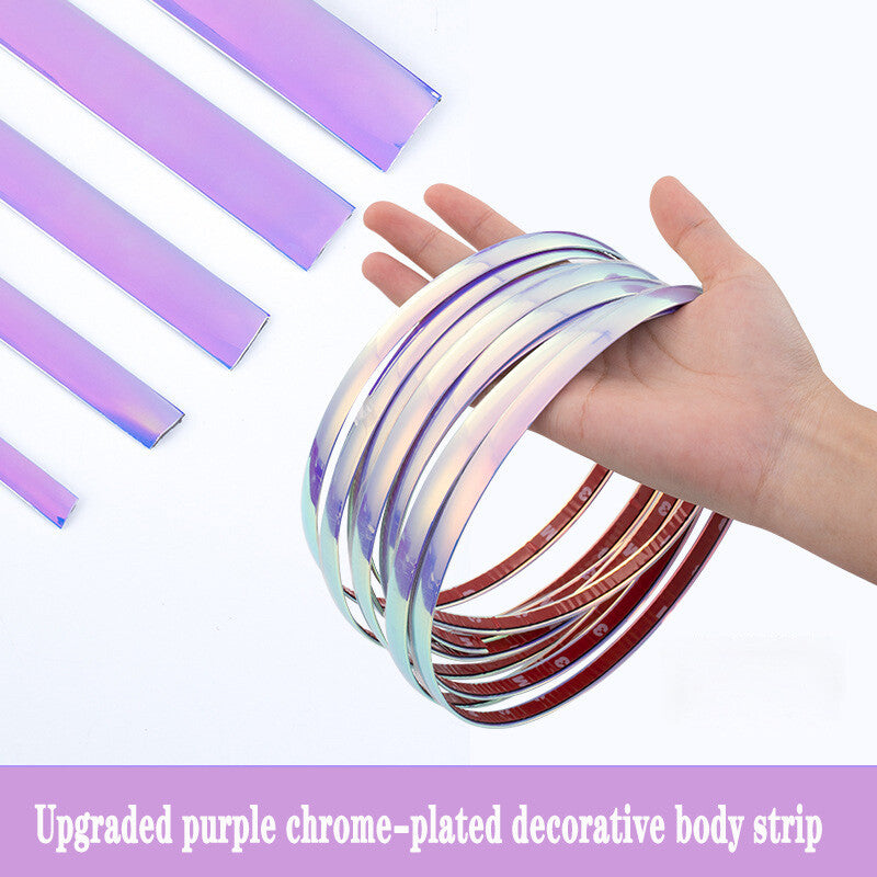 x 10mm chrome-plated molded decorative outer edge lip protector sticker for crash doors - n