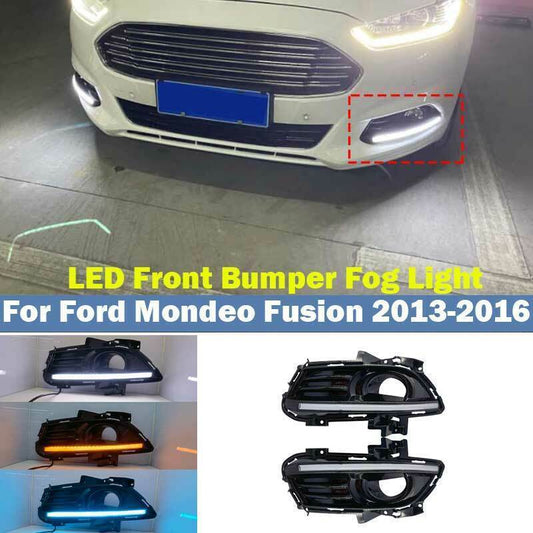 2014-2016 For Mondeo Fusion Front Fog Light Bumper Lamp LED Light DRL Refit n