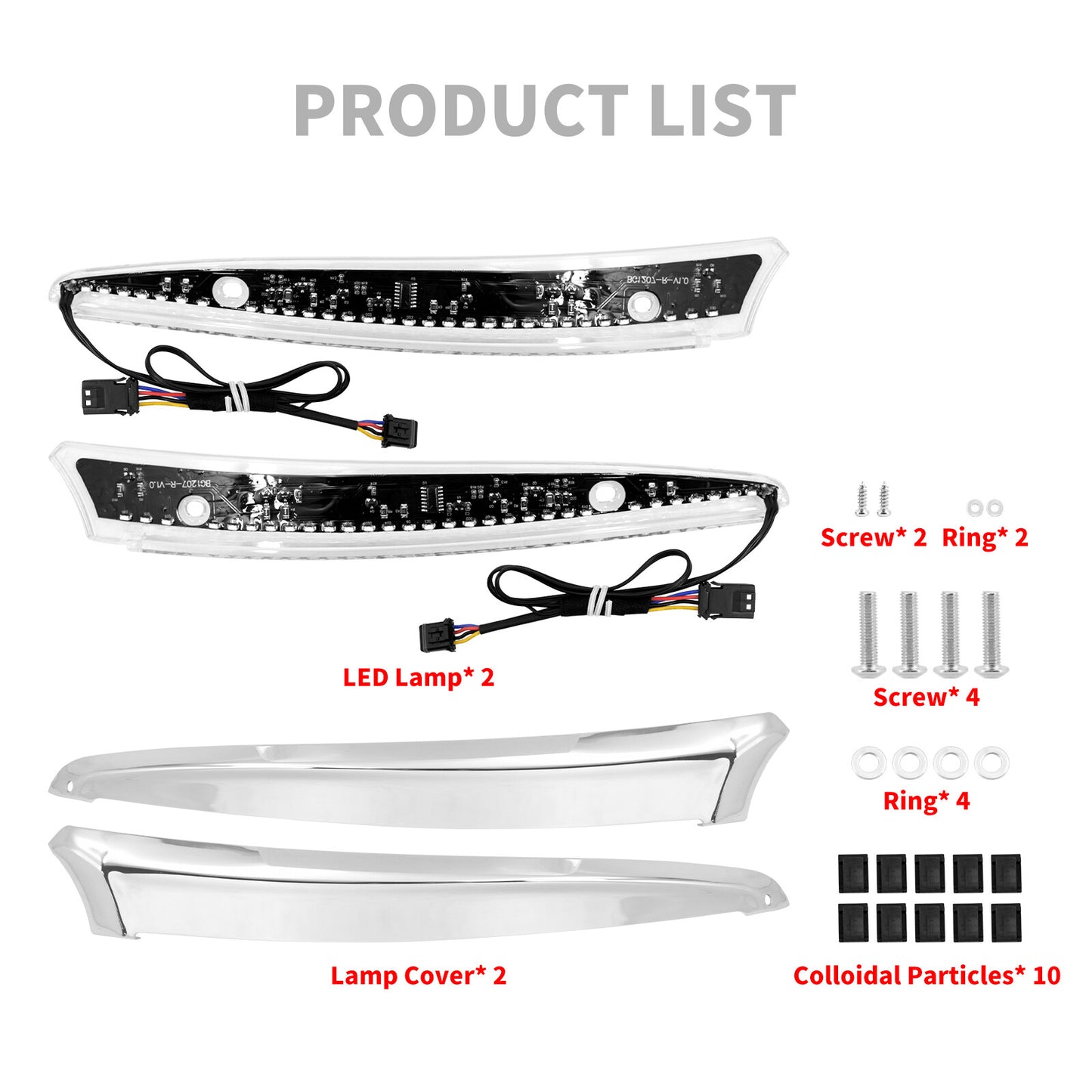 Chrome Windshield Trim w/ Turn Signal LED Light for Harley Road Glide 2015-2023 Q