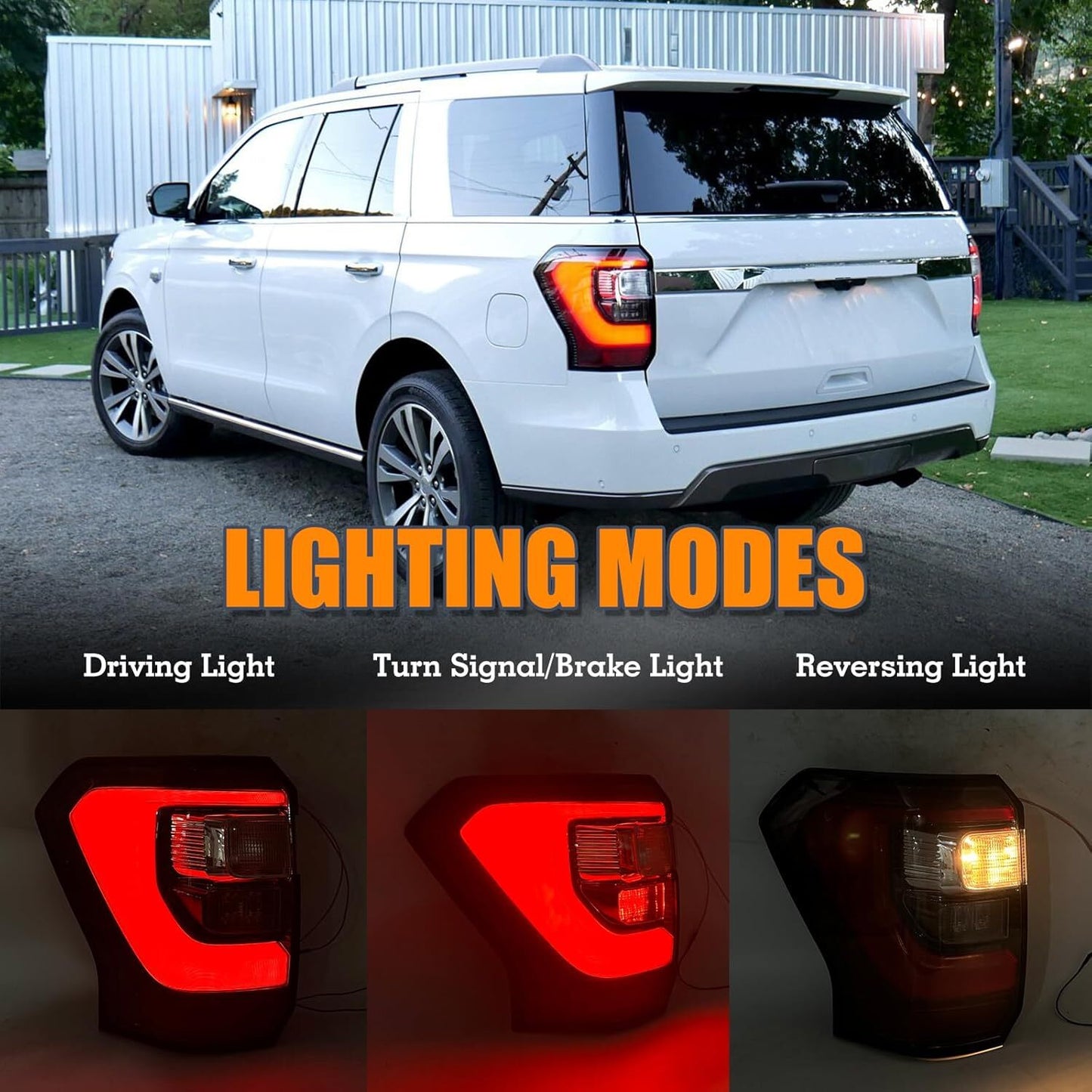Right-hand passenger LED taillights are available for 2018-2021 Expedition for Ford taillights.