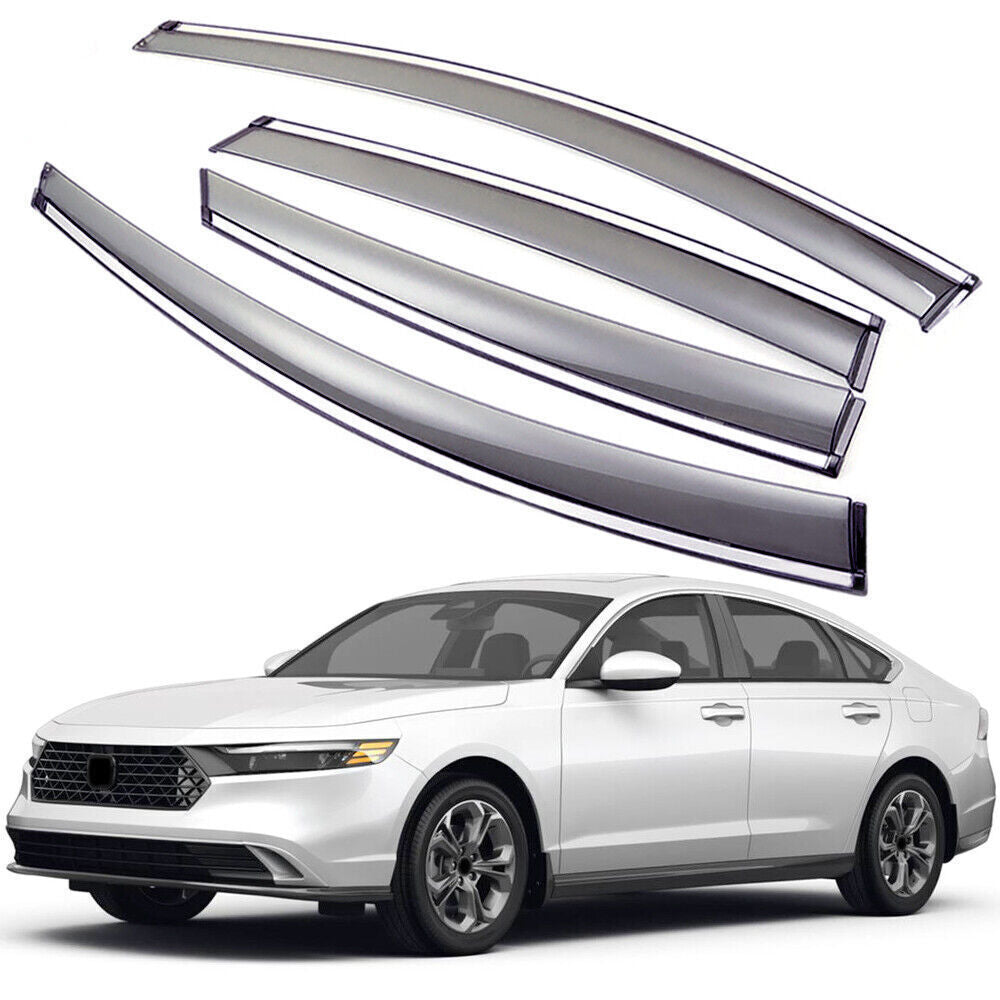 4P Side Sun/Rain Guards Window Visor Vent Shade Deflector for 23-25 for Honda Accord
