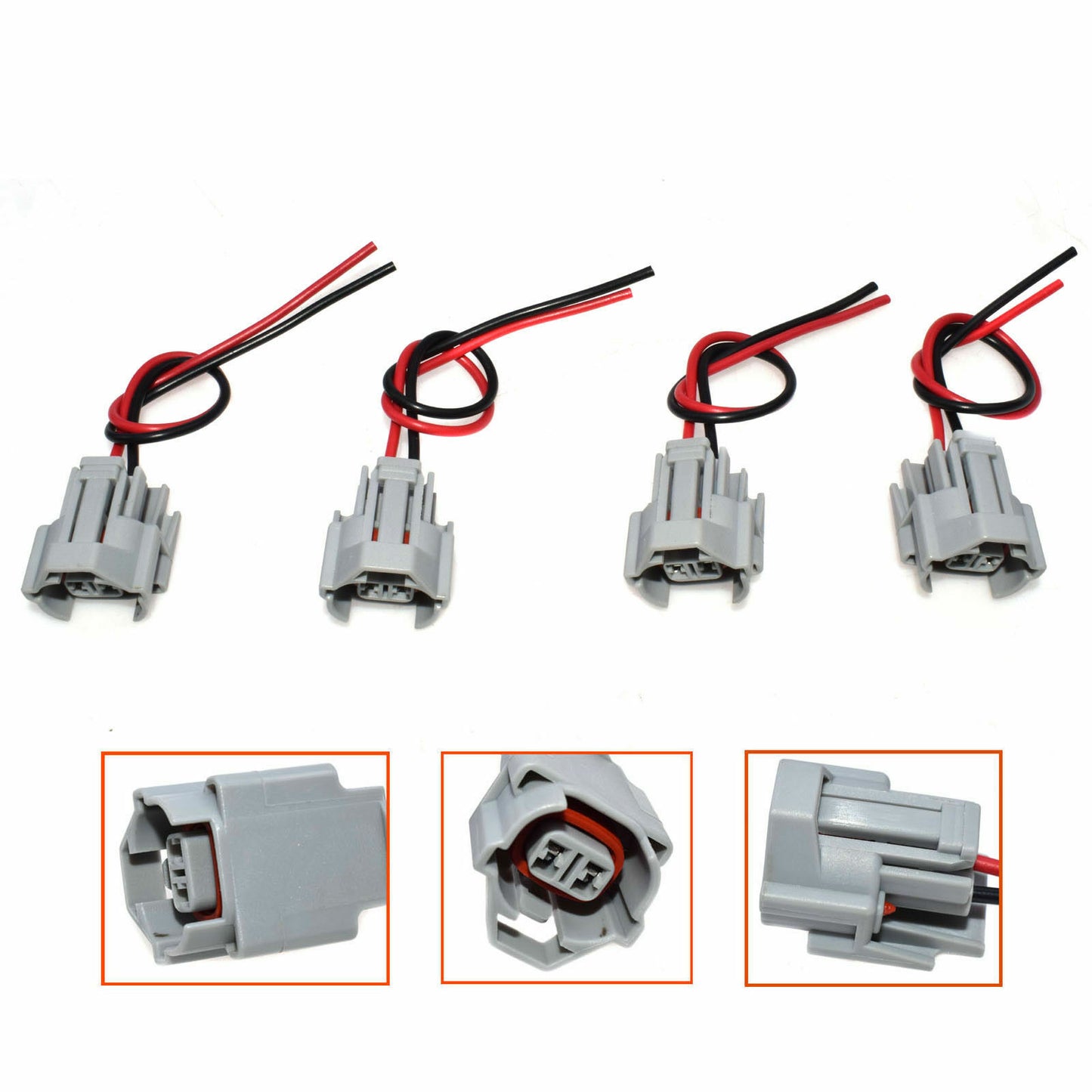 For ID2000 and FIC 2150cc Fuel Injector Connector Quick Disconnect Pigtail 4x- v