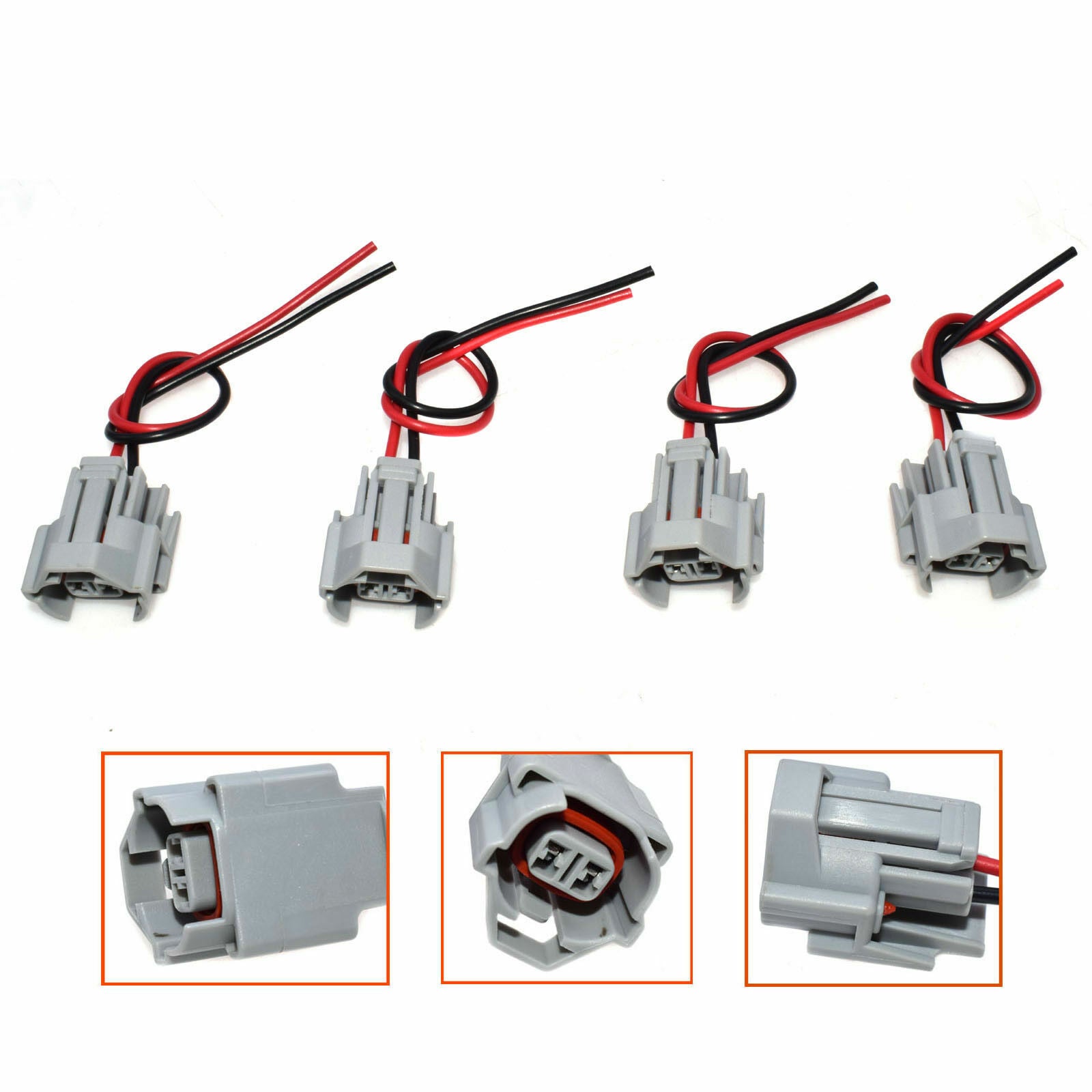 For ID2000 and FIC 2150cc Fuel Injector Connector Quick Disconnect Pigtail 4x- v