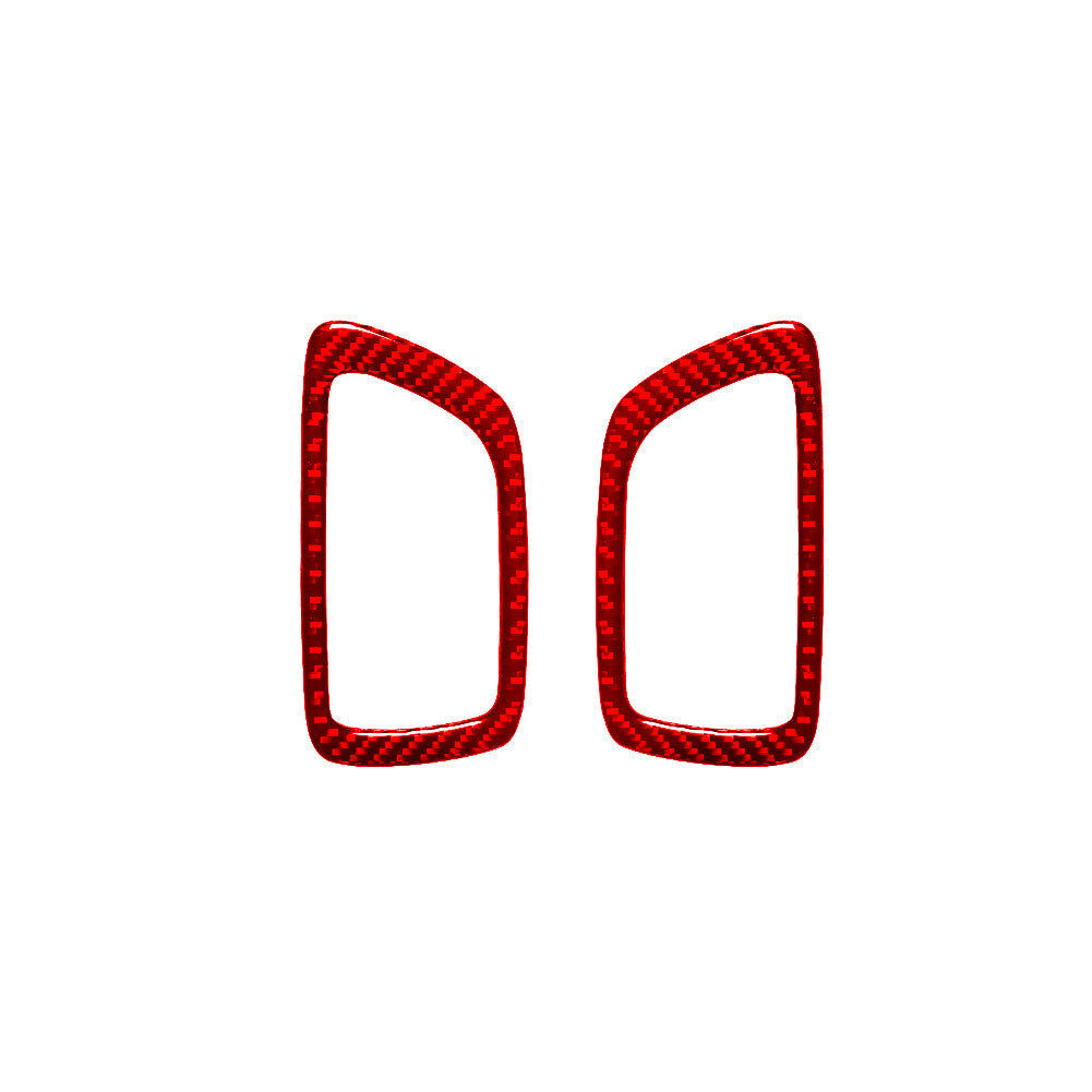 Red Rear Door Inner Handle Trim Cover Carbon Fiber for Toyota Tacoma 2012-2015