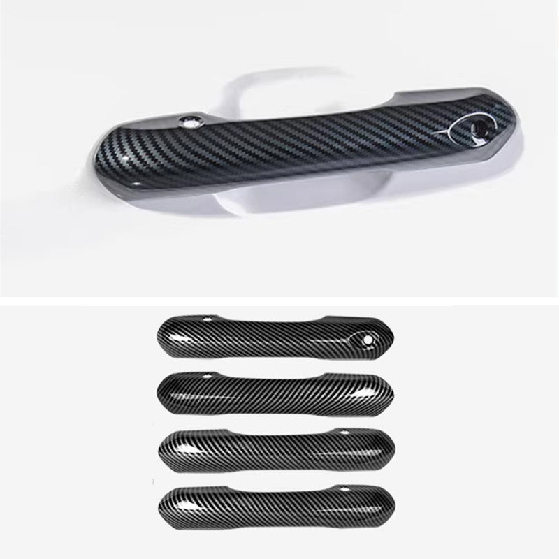 Carbon Fiber Car Door Handles Cover Trim For Explorer 2020-2025 v