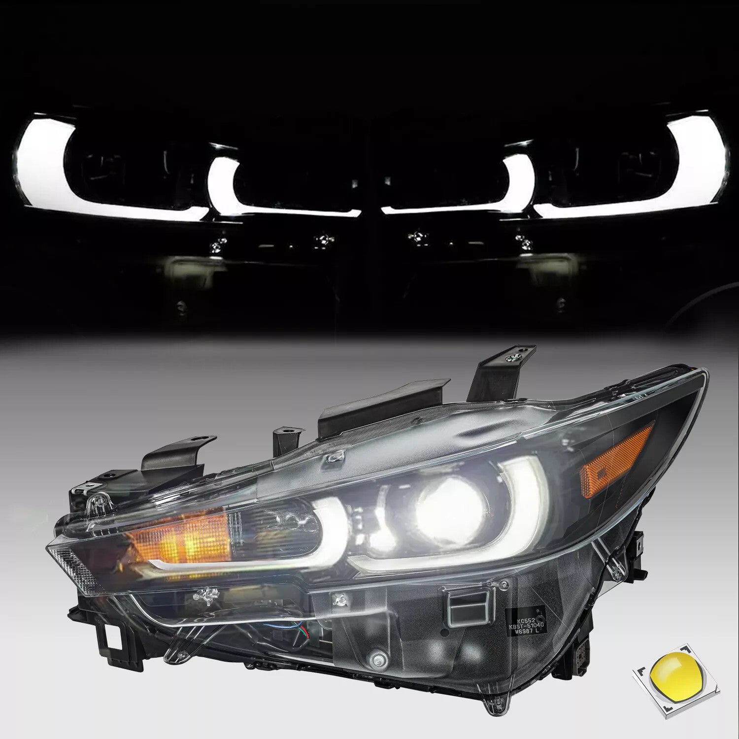 Full LED Non-AFS Left Driver Side Headlight Lamp For 2022 2023 2024 for Mazda CX-5 n