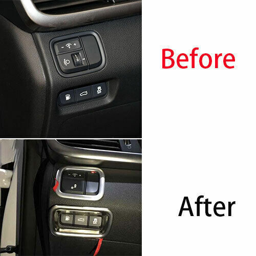Inner Headlight Button Frame Cover Trim for Kia K5 Optima 2016-2020 Matte Silver