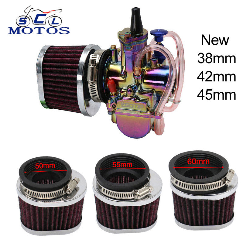Carburetor 50mm Velocity Stacks Air Intake Filter ATV Bike Motorcycle Q