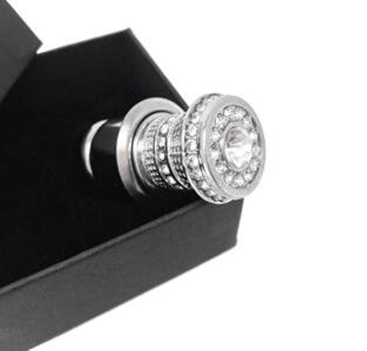 Crystal Bling Car Cigarette Lighter Rhinestone Charger Decor Accessories Silver