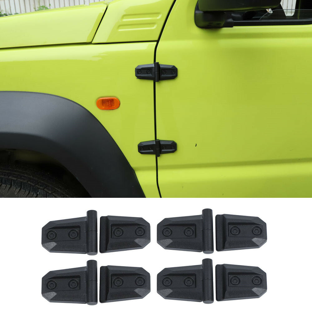 8¡ÁBlack ABS Car Side Door Hinge Protective Cover Trim for Suzuki for Jimny 2019-2022