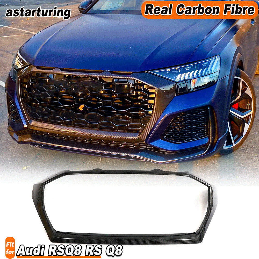 for Audi RSQ8 RS Q8 2020-2023 REAL CARBON Front Kidney Grille Bumper Grill Cover