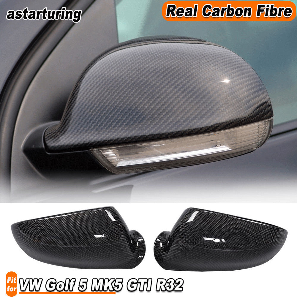 for VW for Golf 5 MK5 GTI R32 2003-09 REAL Carbon Side Mirror Cover Replacement Trim