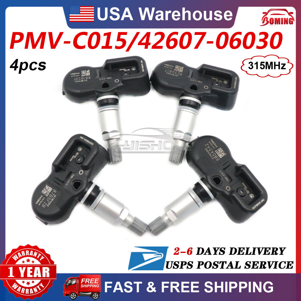 4X TPMS Tire Pressure Sensor 42607-48010 PMV-C015 315MHz for TOYOTA for Camry RAV4