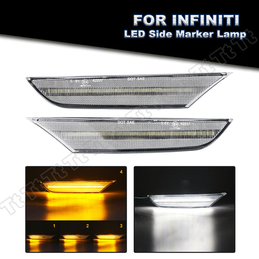 For 2003 - 2006 for Infiniti G35 Sedan Sequential Switch LED Side Marker Lights DRL - v