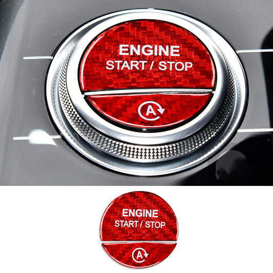 for Benz C S Class W206 W223 2022+Red Carbon Fiber Engine Start Stop Button Trim
