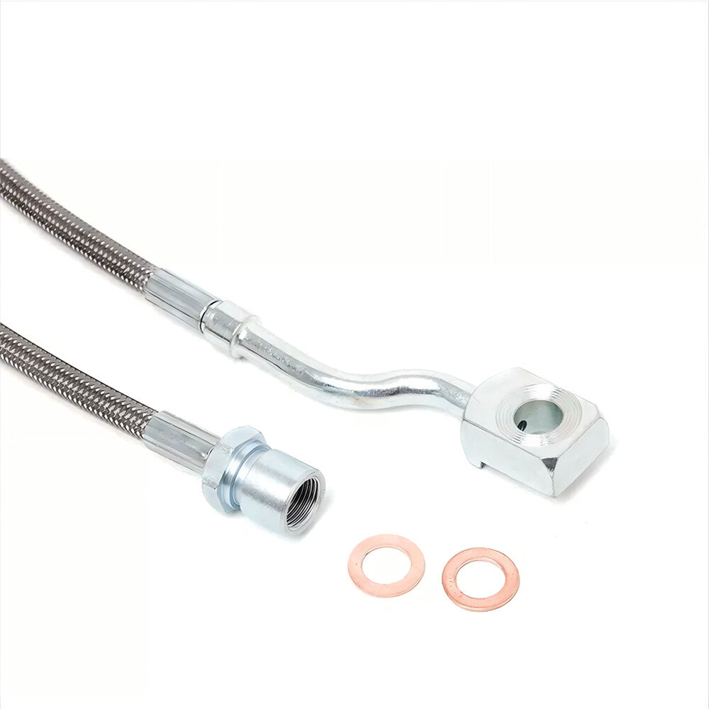 2PCS for GMC for Sierra for Yukon for Chevy Silverado 89370 Front Steel Extended Brake Lines Q