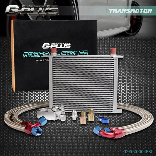 Universal 30-row 10-AN Aluminum Engine Oil Cooler Filter Adapter and Hose Kit - v