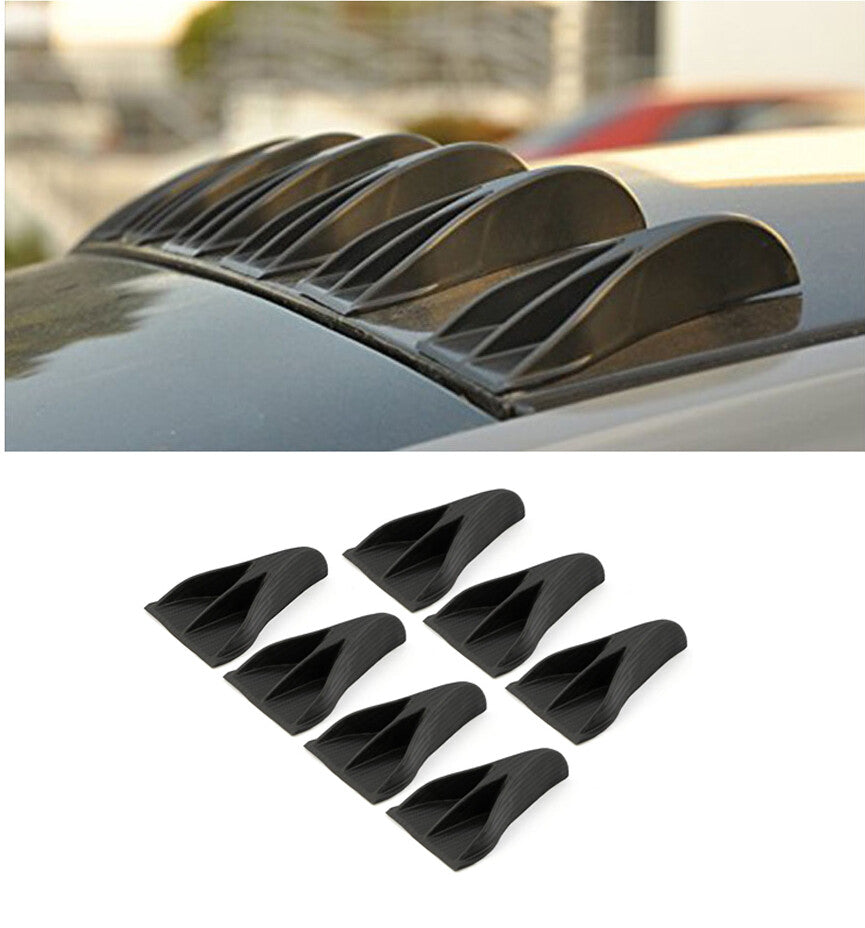 7pcs Universal Auto Car Vehicle Roof Shark Tail Fin Black Vortex Decoration Kit Q