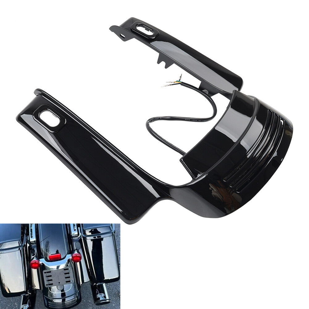 Rear Mudguard Fascia Extension Filler W/ Light for Harley Street Glide Black