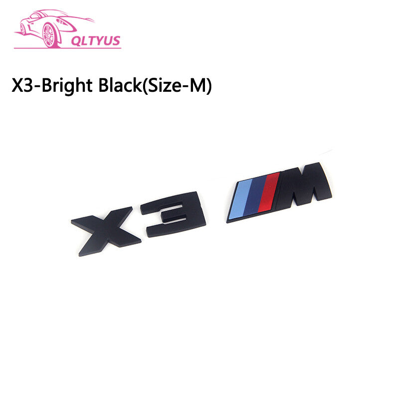 for BMW M Series X3M Trunk Emblem Size Middle Lettering Decal Badge Set Black