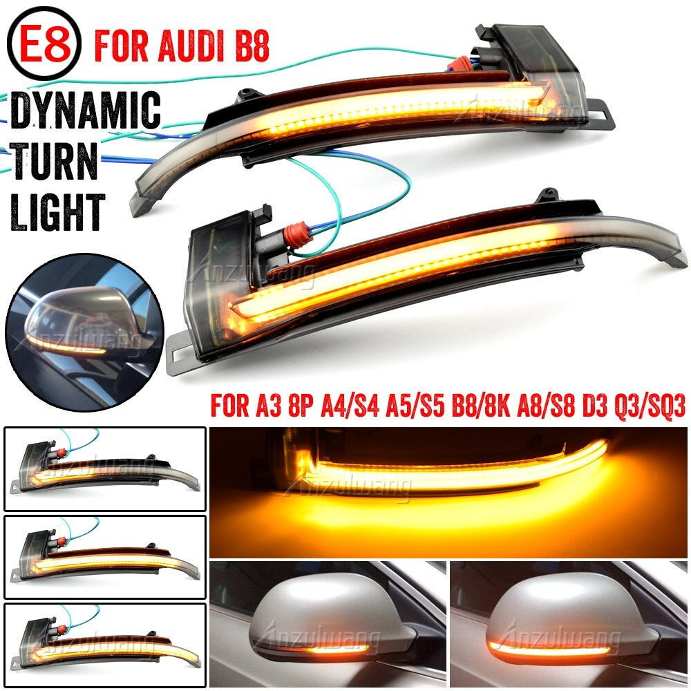 Dynamic LED Turn Signal Lamp Wing Side Mirror Light for Audi A4 B8