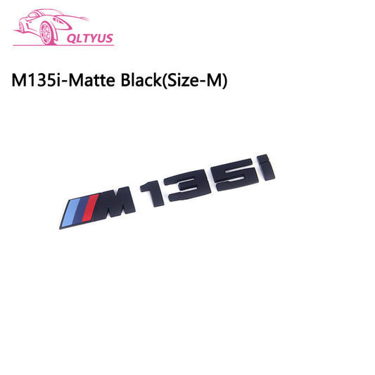 Medium-sized engraved decal badge set for BMW matte black M Series trunk