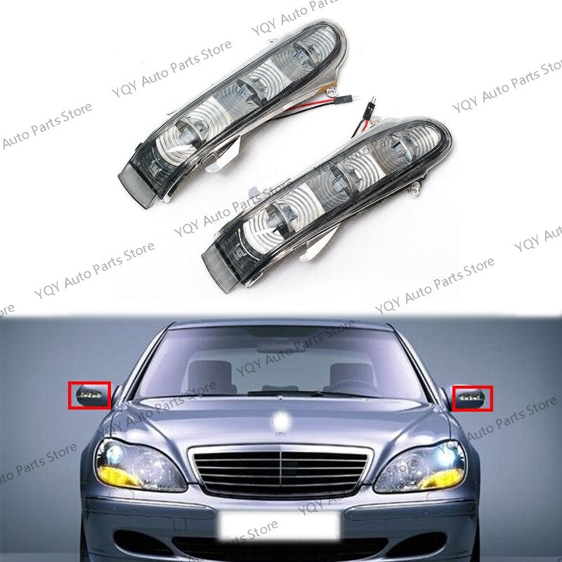 Pair for Mercedes-Benz W220 W215 S/CL 1999-2003 Side Mirror Turn Signal Light