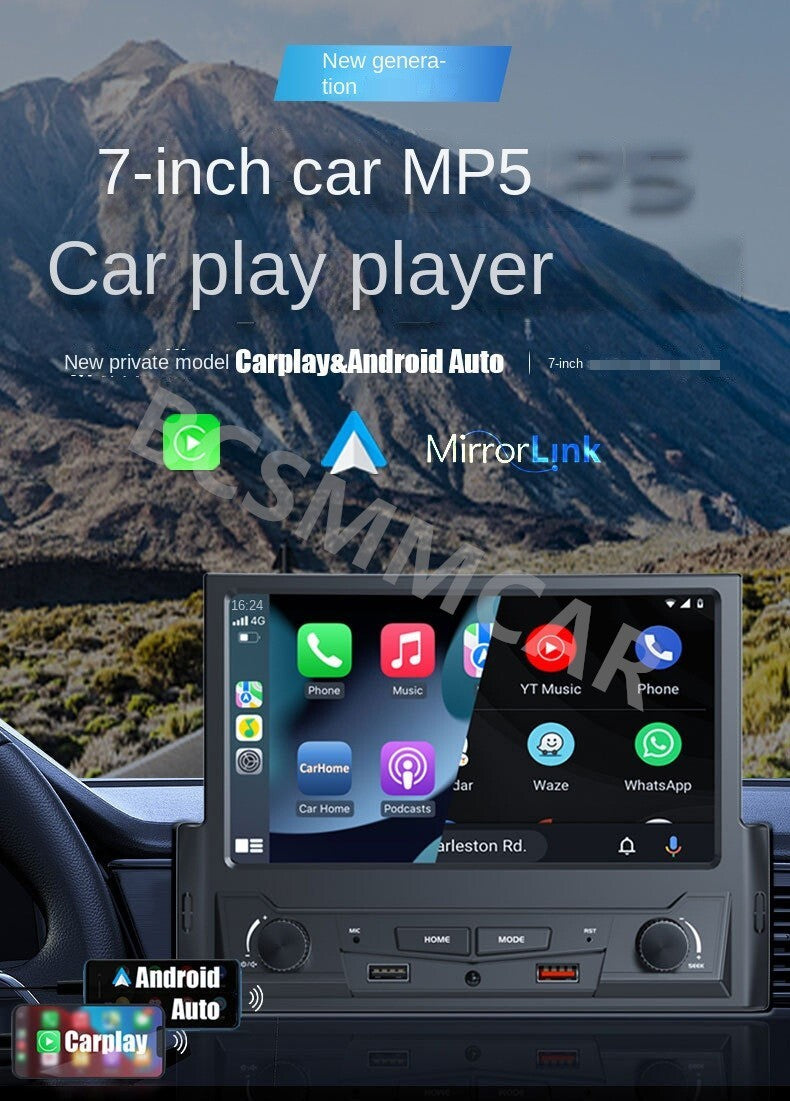 7in Car Radio Stereo For Apple CarPlay Android Auto Head Unit Rear Camera