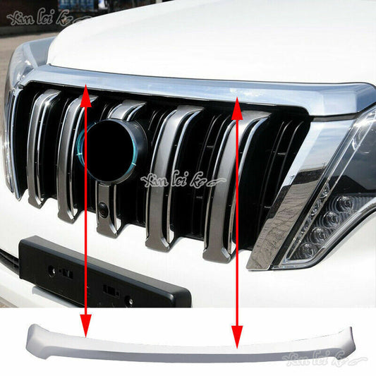for Toyota Prado 2014-17 Chrome ABS Front Upper Grille Strip Cover Trim replace