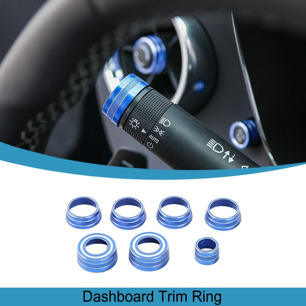 Blue Dashboard Air Vent Outlet Knob Cover Trim Ring for Chevrolet Camaro 2017-23