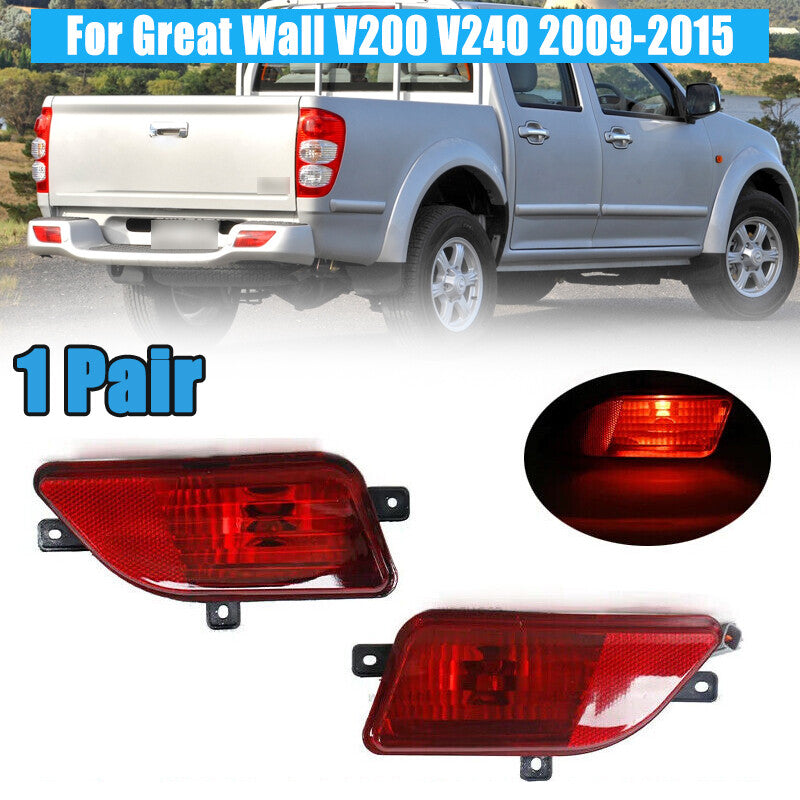 1Pair Rear Bumper Brake Lamp Reflector Lights For Great Wall V200 V240 2009-2015